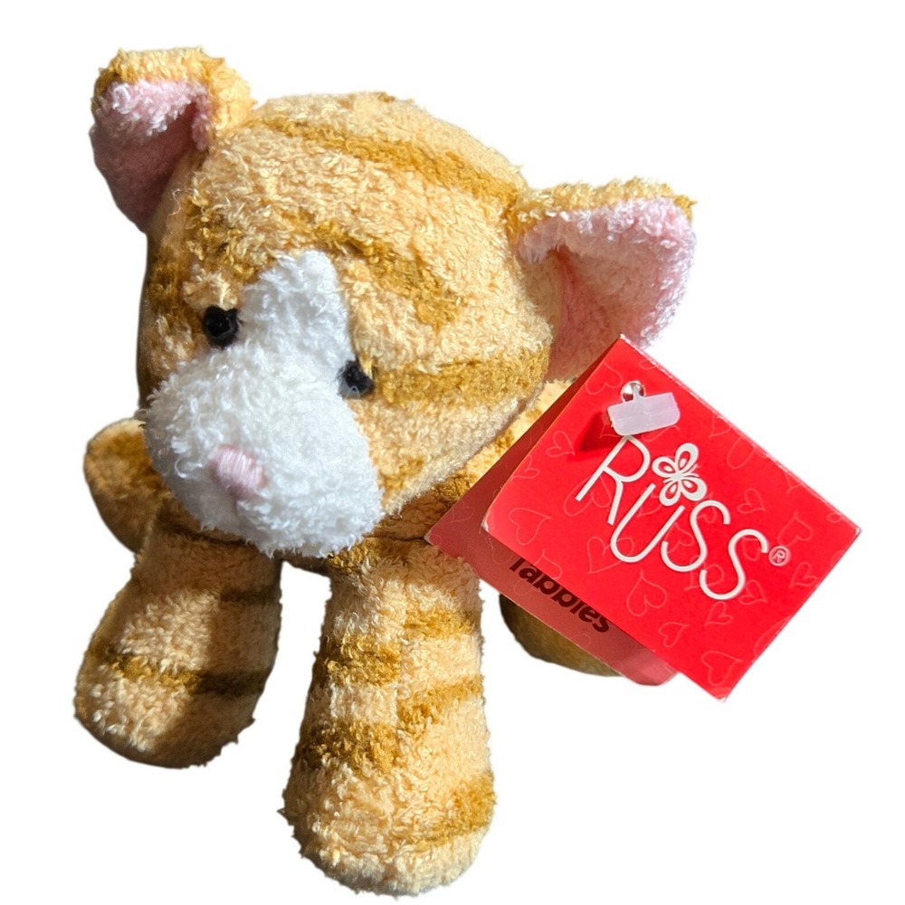 Russ Berrie Tabbies Luv Pets Orange Cat Kitten Plush Stuffed Animal 23250 NWT